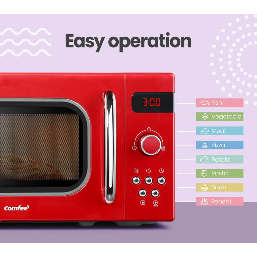 Comfee 20L Microwave Oven 800W Red-3