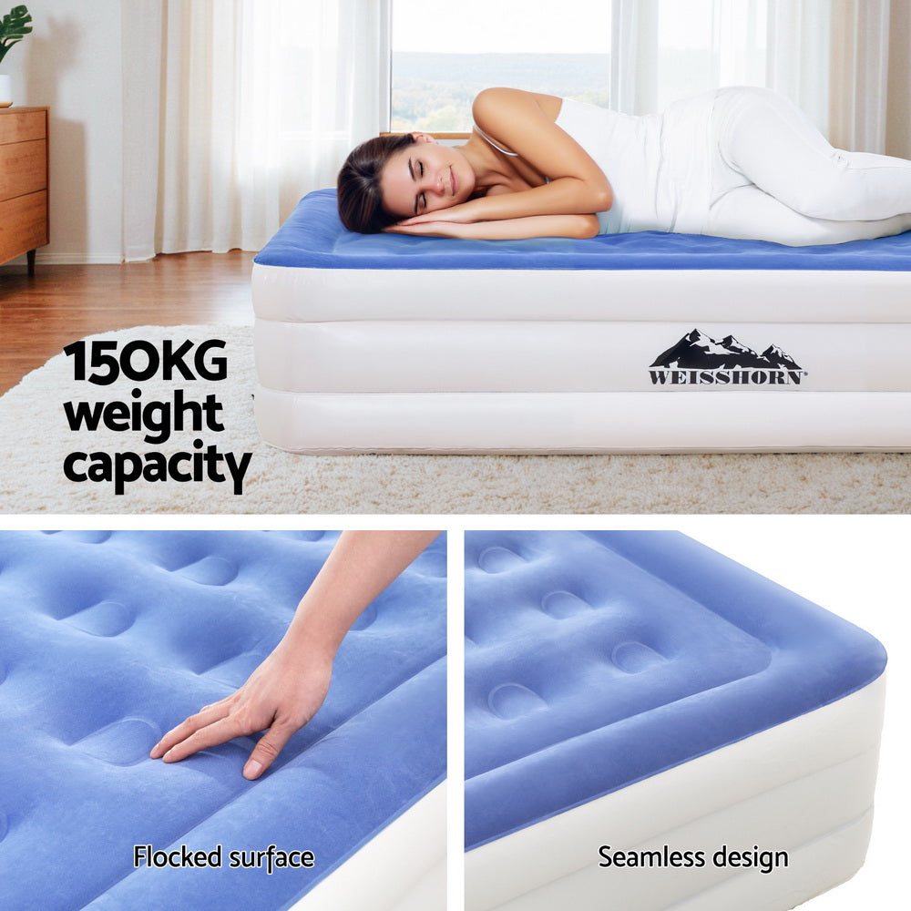 Weisshorn Air Mattress Single Inflatable Bed 46cm Cube Airbed-4