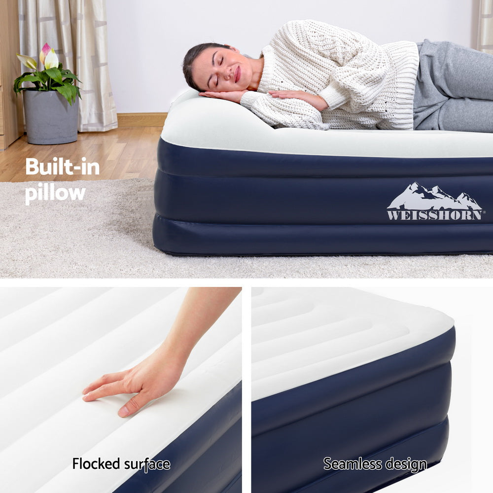 Weisshorn Air Mattress Single Inflatable Bed 46cm Air bed Grey-4