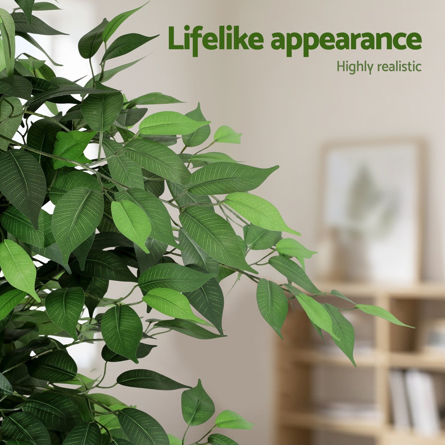 Artiss 180cm Artificial Ficus Tree Faux Trees Indoor Decor Artificial Plants Lifelike Plant 1.8M