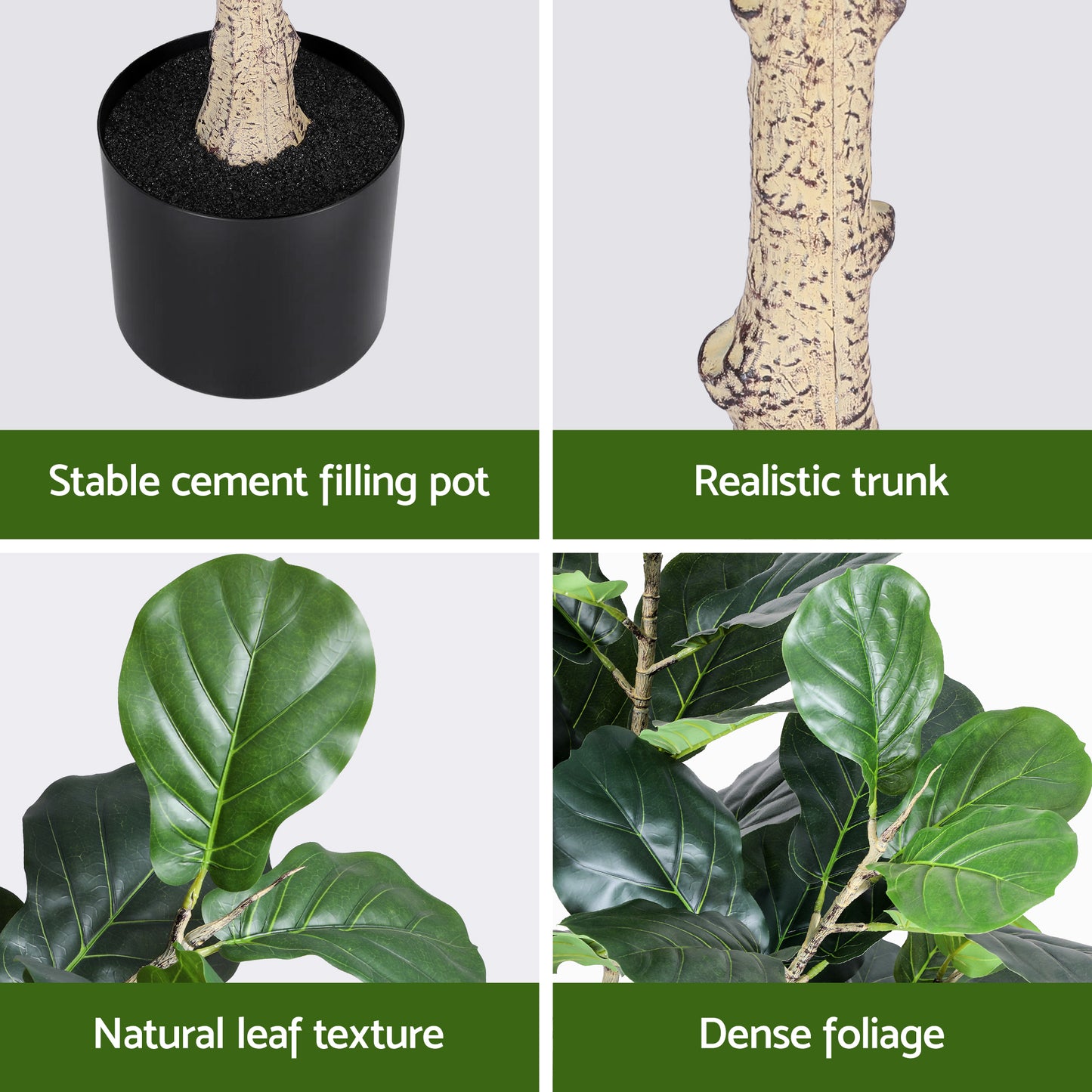 Artiss 180cm Artificial Fiddle Tree Faux Trees Indoor Decor Artificial Plants Lifelike Plant 1.8M