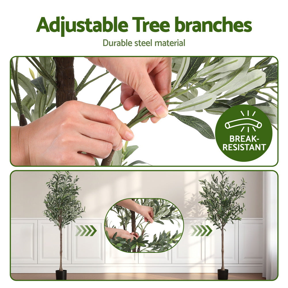 Artiss 155cm Artificial Olive Tree Faux Trees Indoor Decor Artificial Plants Lifelike Plant-4