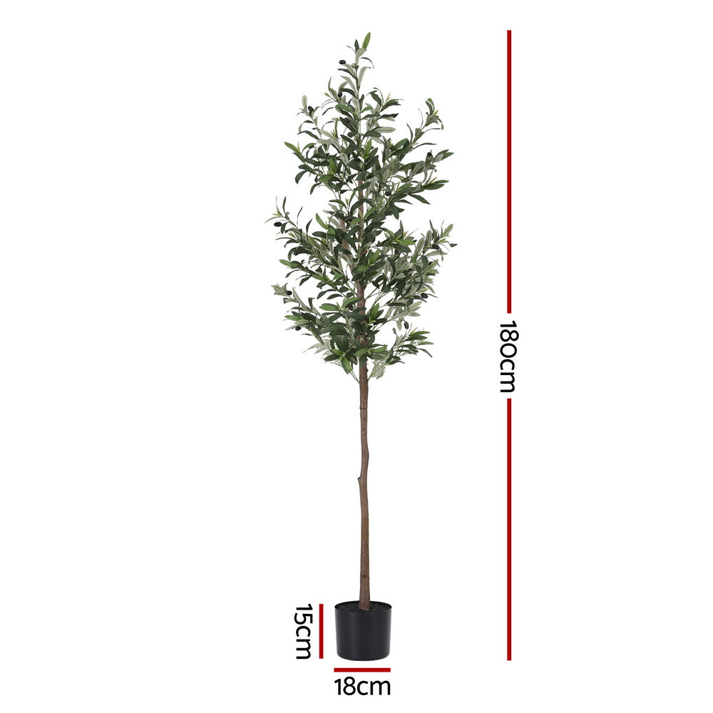 Artiss 180cm Artificial Olive Tree Faux Trees Indoor Decor Artificial Plants Lifelike Plant 1.8M-2