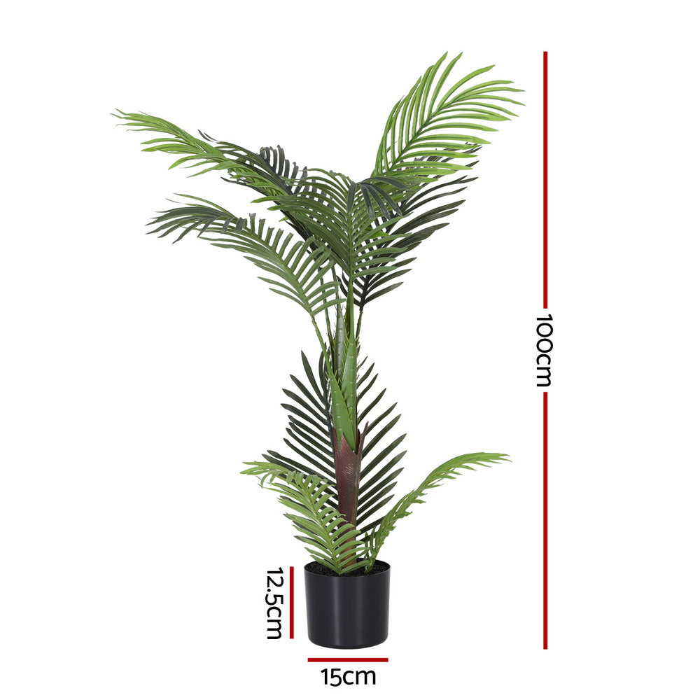Artiss 100cm Artificial Palm Tree Faux Trees Indoor Decor Artificial Plants Lifelike Plant-2