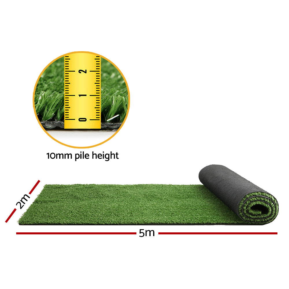 Primeturf Artificial Grass 2mx5m 10mm Synthetic Fake Lawn Turf Plant Plastic Olive-1