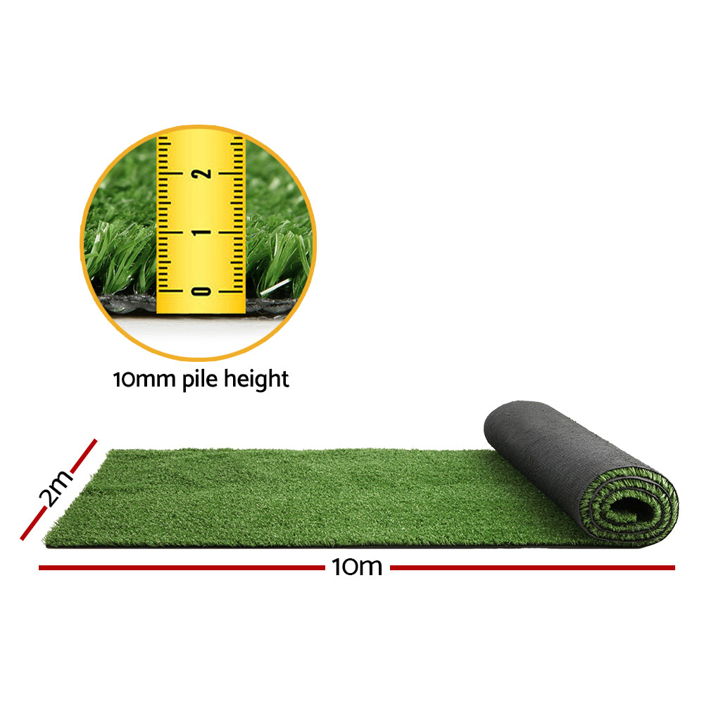 Primeturf Artificial Grass 2mx10m 10mm Synthetic Fake Lawn Turf Plant Plastic Olive-1