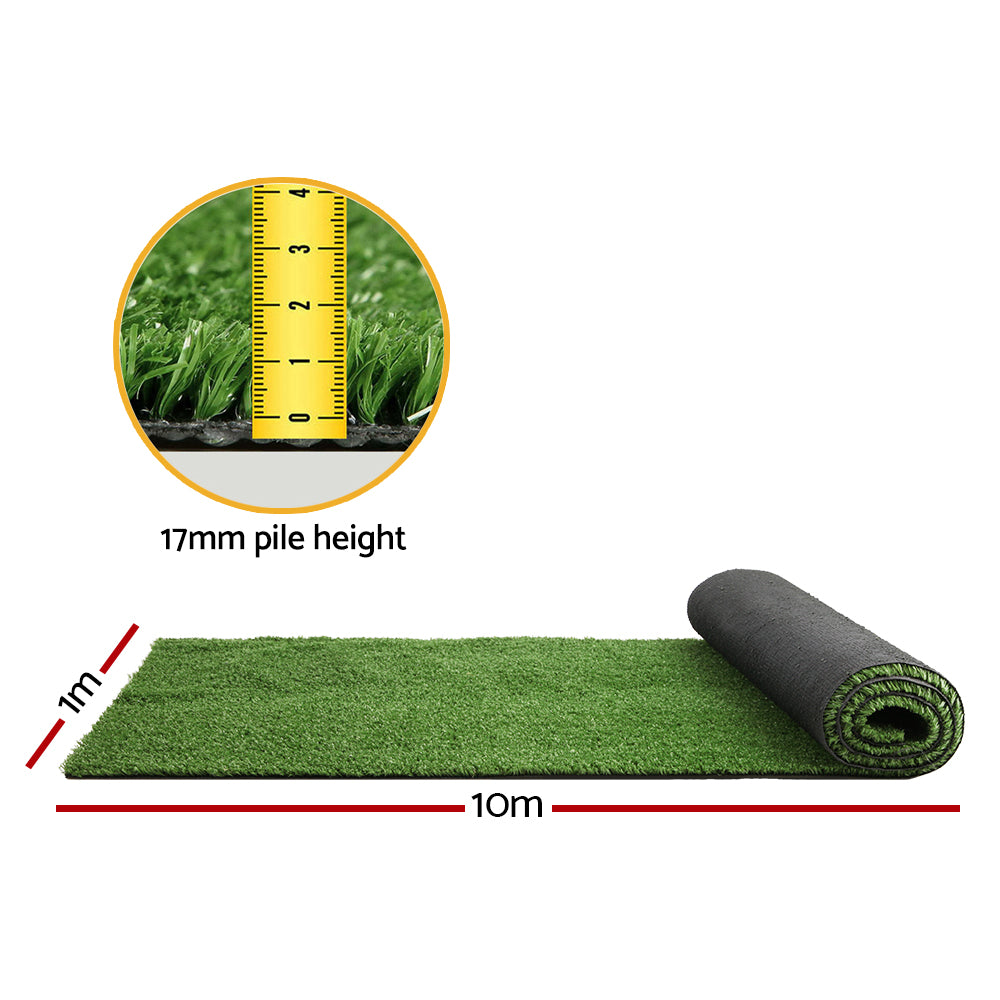 Primeturf Artificial Grass 1mx10m 17mm Synthetic Fake Lawn Turf Plant Plastic Olive-1