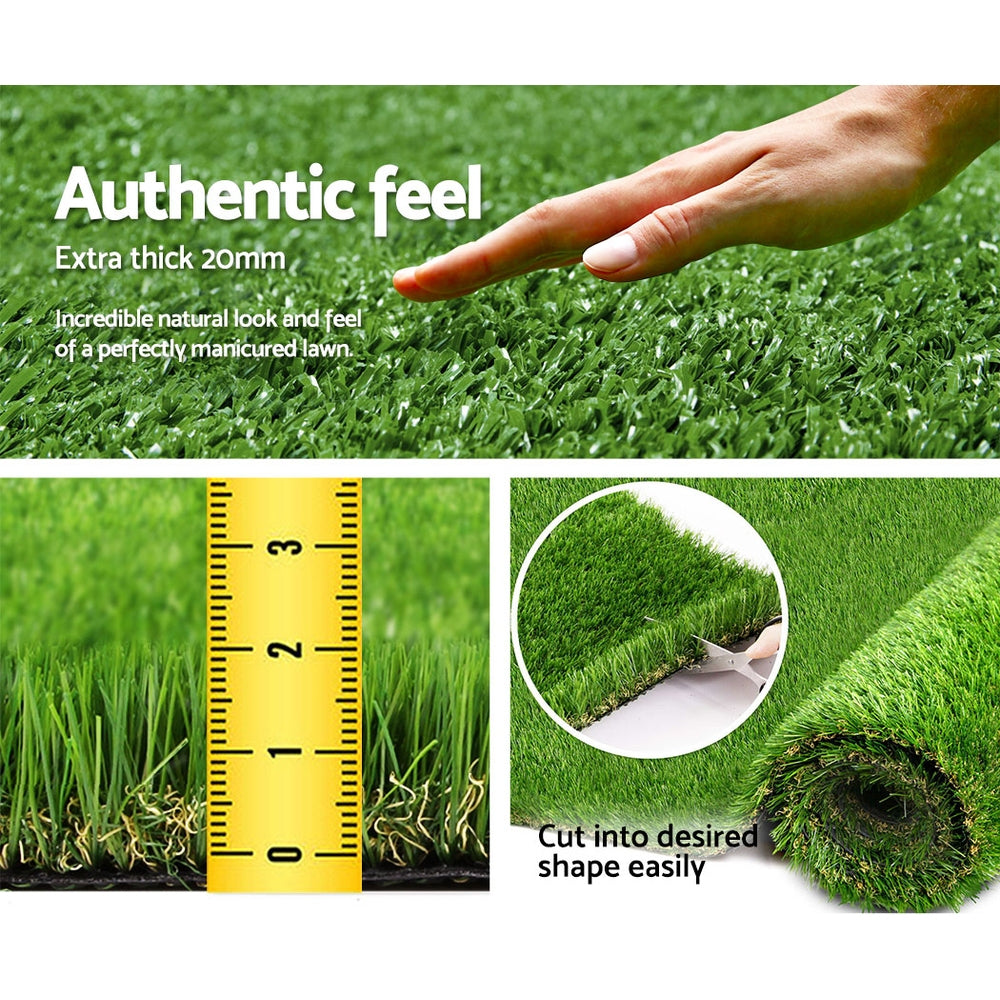 Primeturf Artificial Grass 20mm 1mx10m Synthetic Fake Lawn Turf Plastic Plant 4-coloured-6