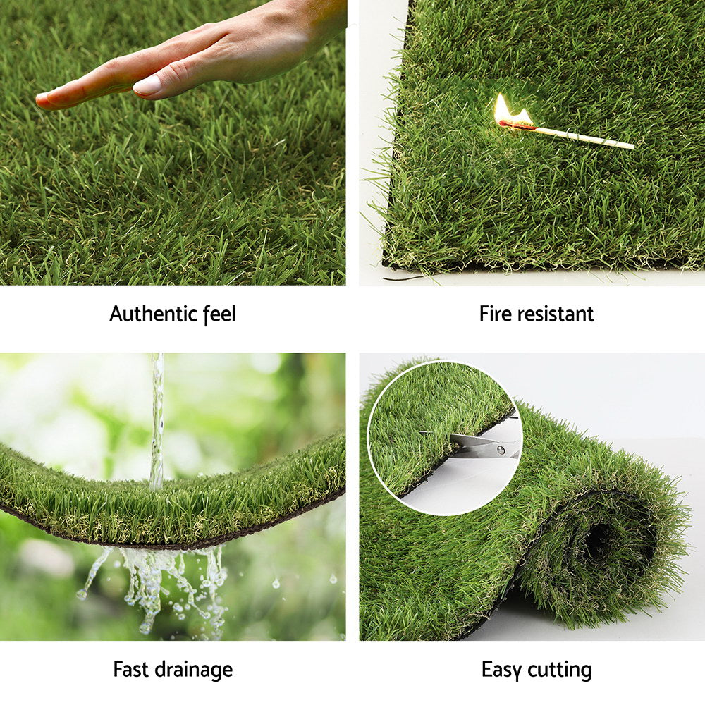 Prime Turf Artificial Grass 35mm 1mx10m Synthetic Fake Lawn Turf Plastic Plant 4-coloured-4