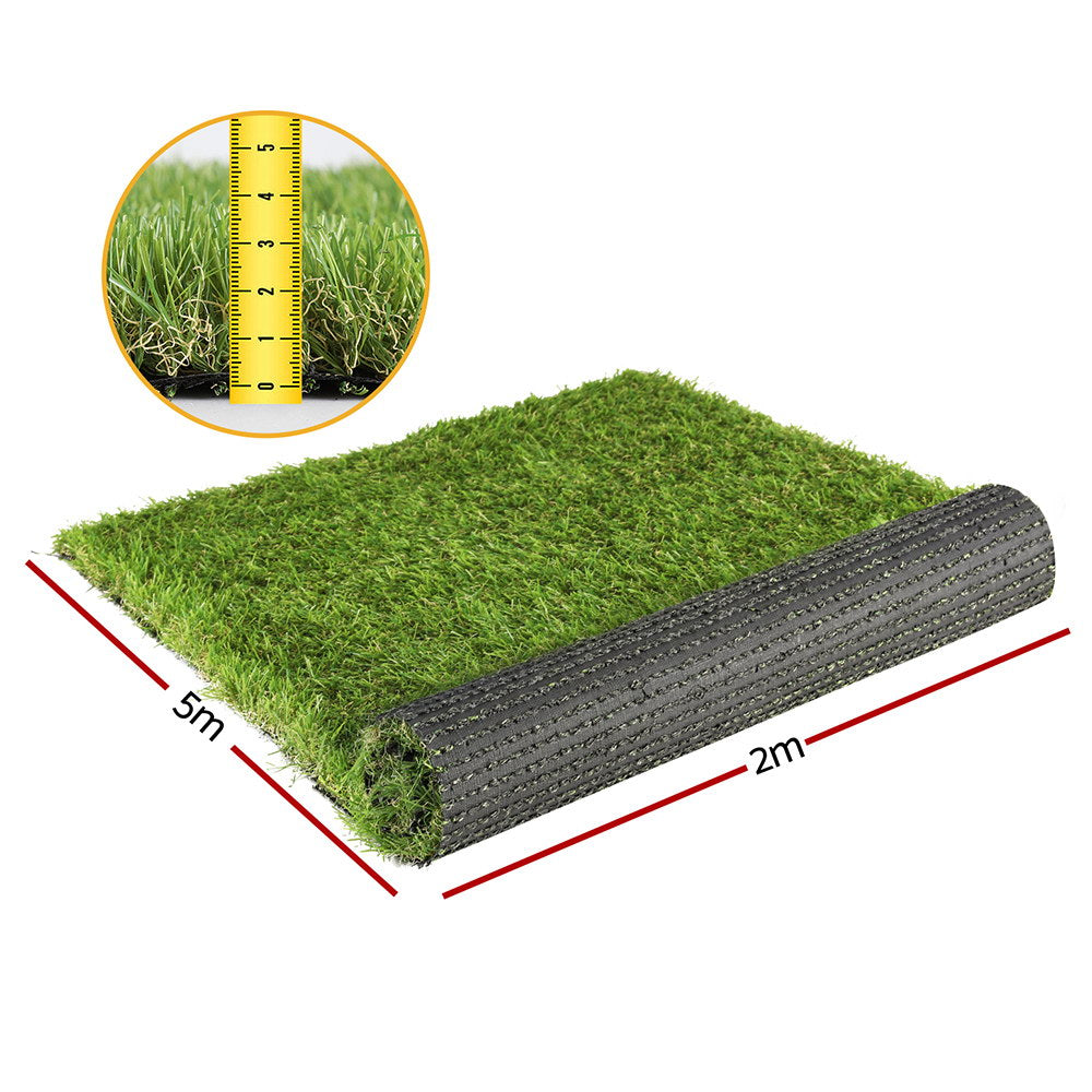 Prime Turf Artificial Grass 35mm 2mx5m Synthetic Fake Lawn Turf Plastic Plant 4-coloured-1