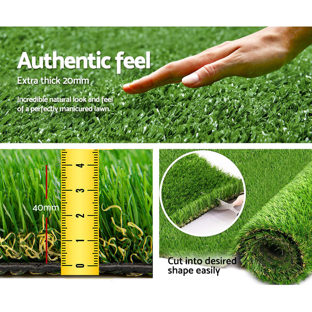 Primeturf Artificial Grass 40mm 2mx5m Synthetic Fake Lawn Turf Plastic Plant 4-coloured-6