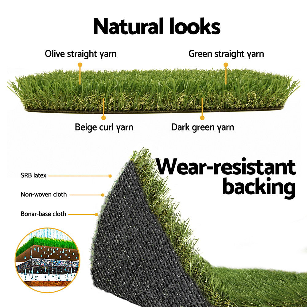 Primeturf Artificial Grass 45mm 1mx10m Synthetic Fake Lawn Turf Plastic Plant 4-coloured-5