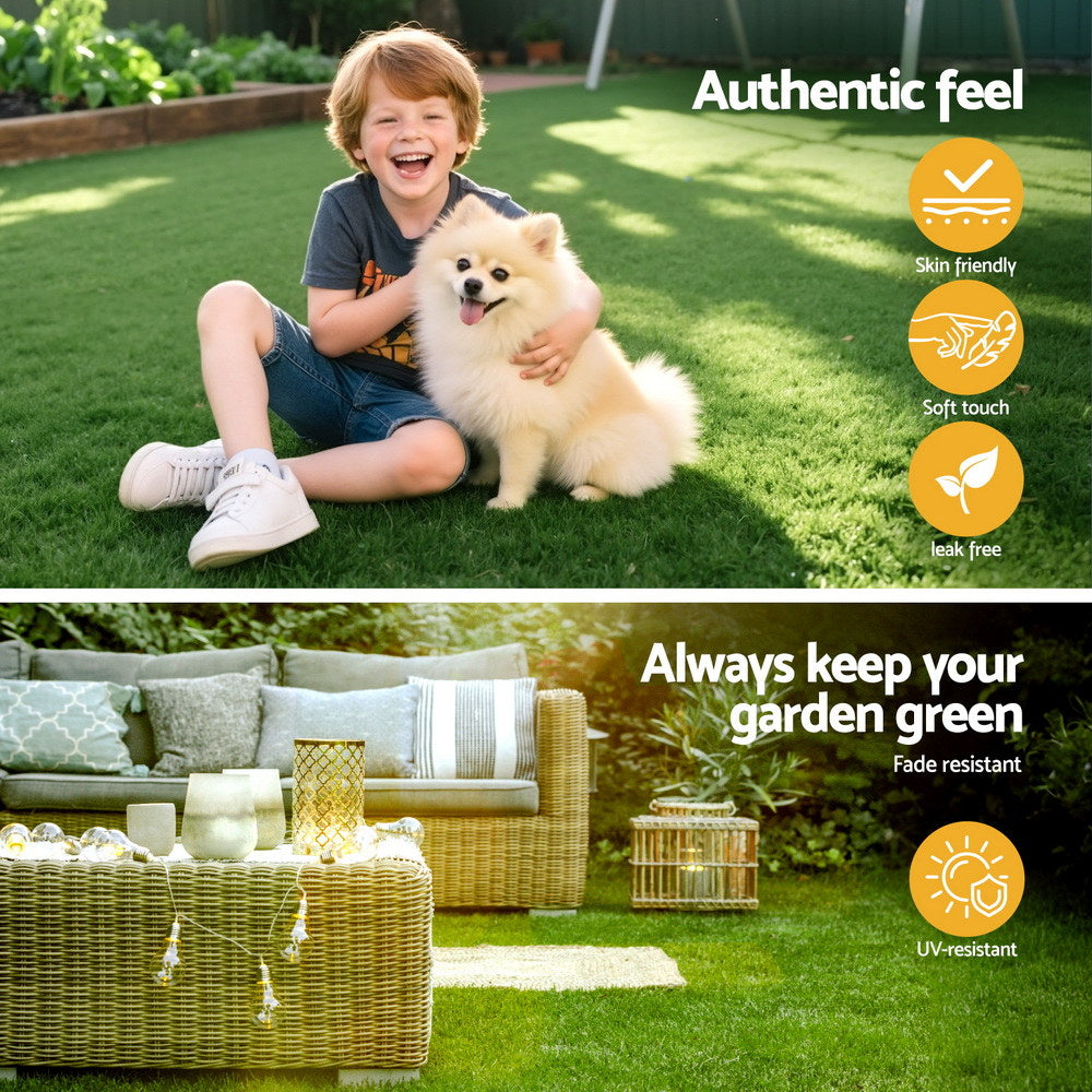 Prime Turf Artificial Grass Turf Rug Fake Grass 2 Rolls 15mm Height 50cm x 2m Indoor Outdoor Synthetic Grass Mat Carpet with Drainage Holes Plastic Plant-2