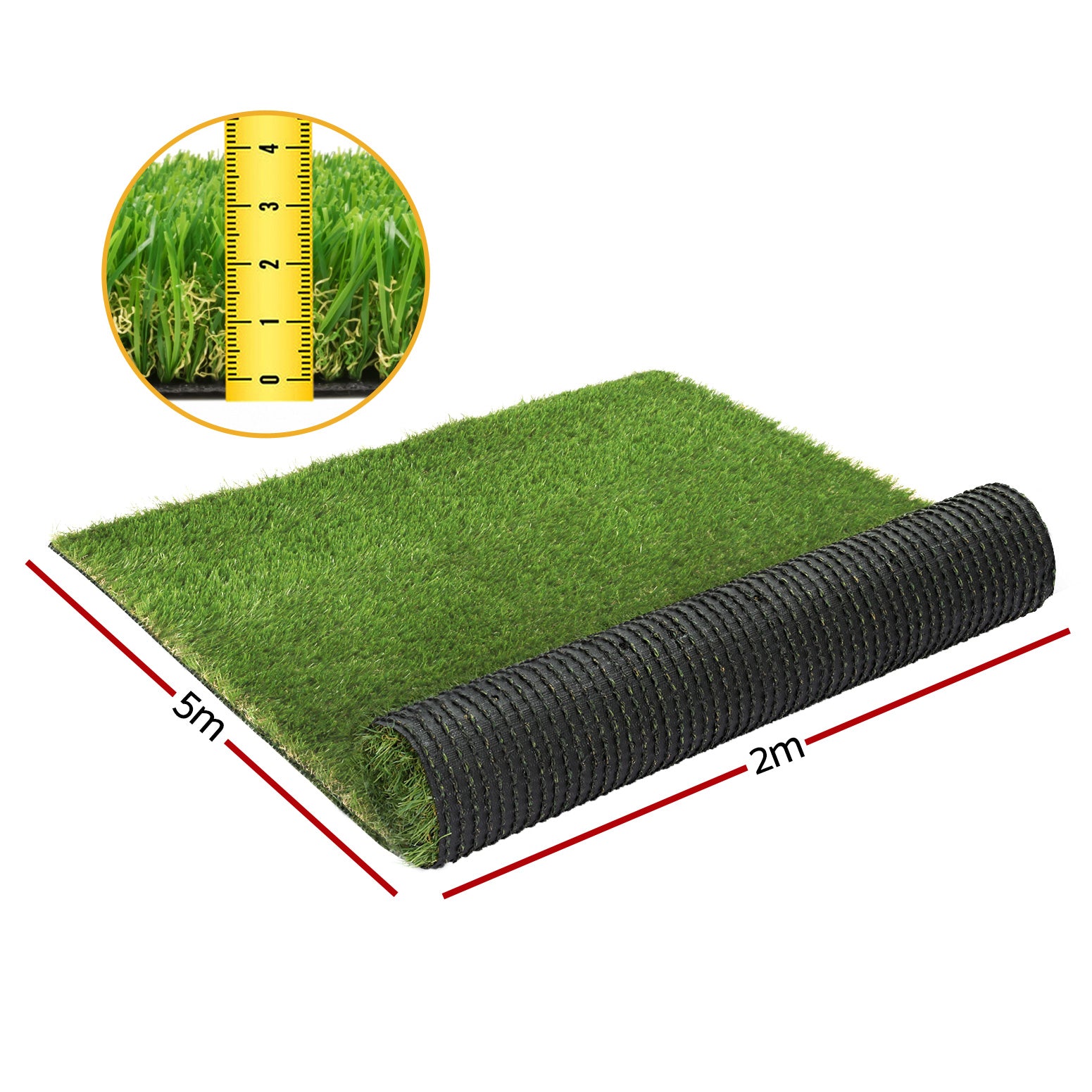 Primeturf Artificial Grass 30mm 2mx5m Synthetic Fake Lawn Turf Plastic Plant 4-coloured-1