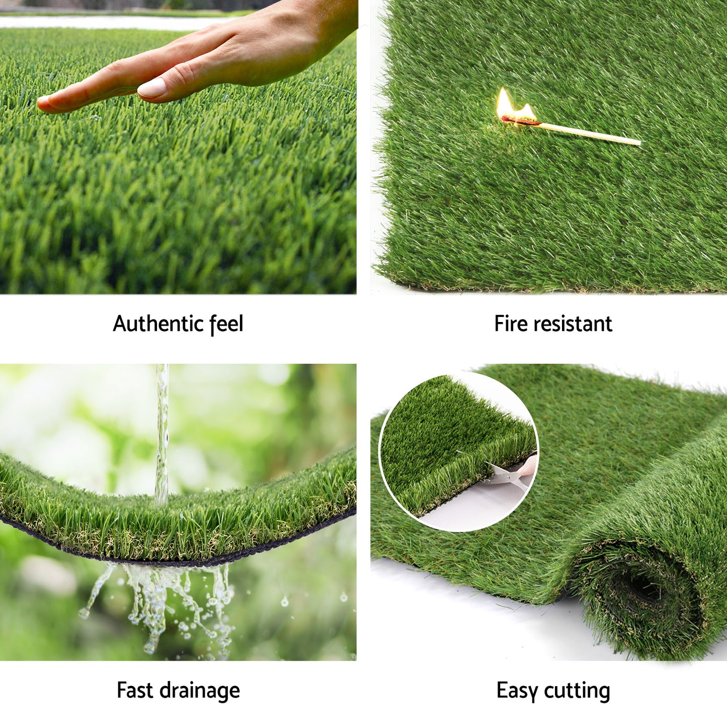 Primeturf Artificial Grass 30mm 2mx5m Synthetic Fake Lawn Turf Plastic Plant 4-coloured-4