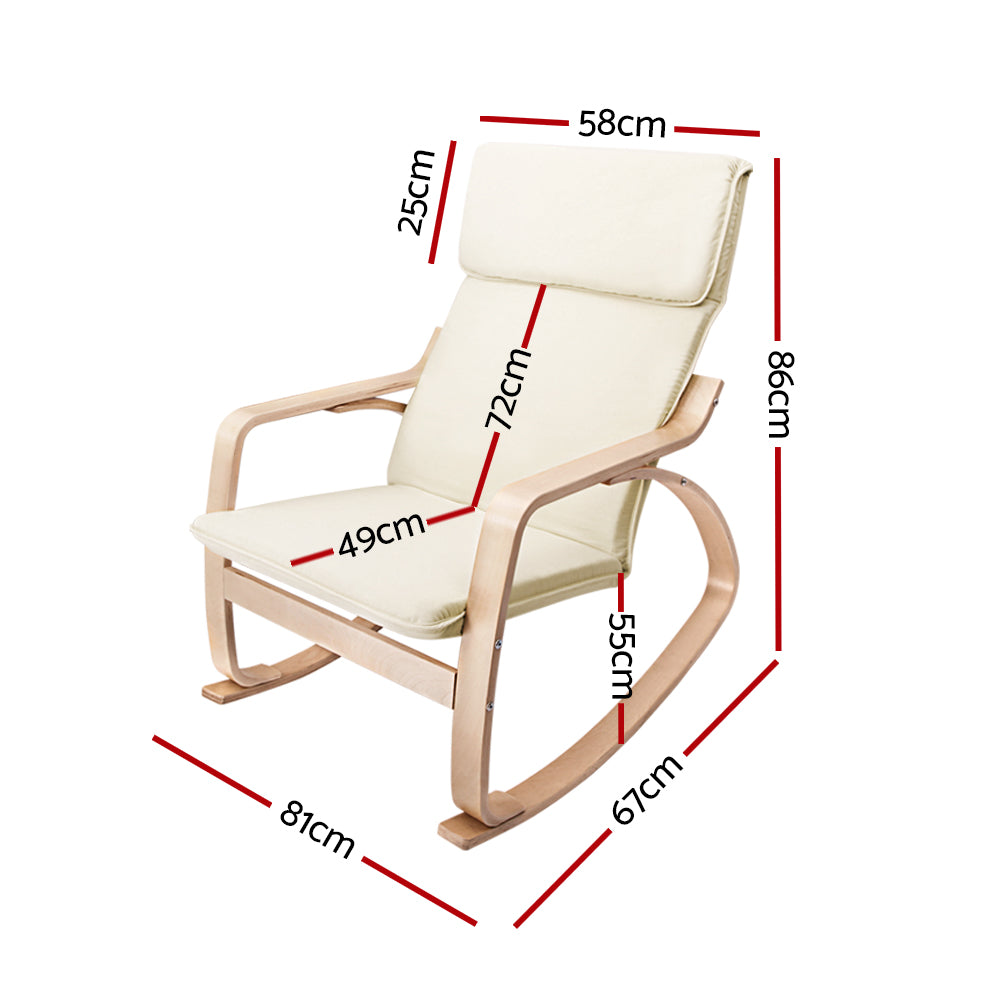 Artiss Rocking Armchair Nursing Bentwood Aero-1