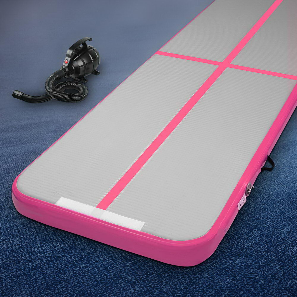 Everfit GoFun 3X1M Inflatable Air Track Mat with Pump Tumbling Gymnastics Pink-0