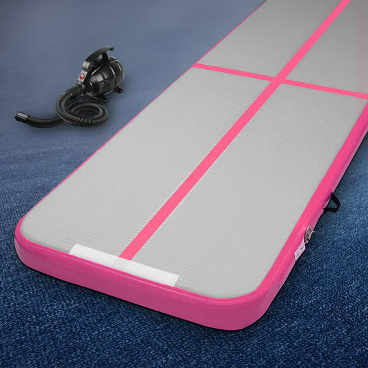 Everfit GoFun 3X1M Inflatable Air Track Mat with Pump Tumbling Gymnastics Pink-0