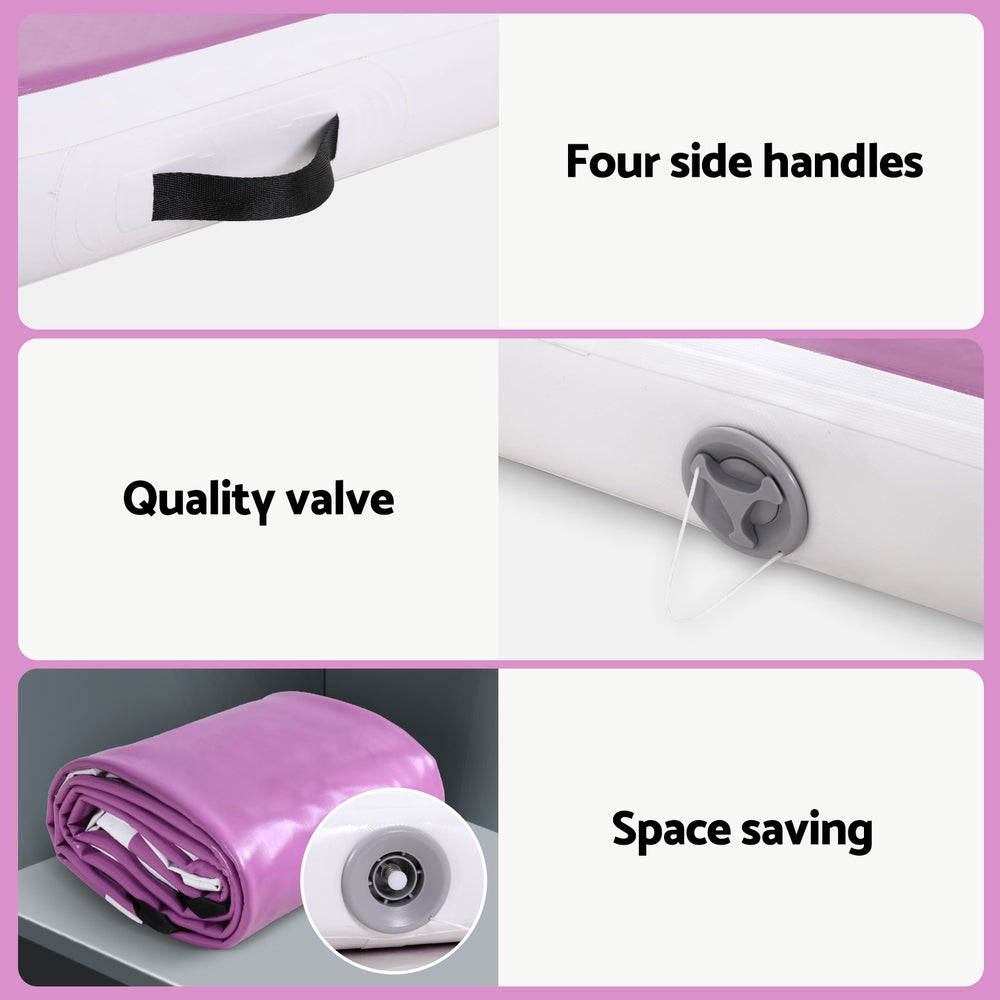 Everfit 4M Air Track Gymnastics Tumbling Exercise Cheerleading Mat Inflatable Purple-4