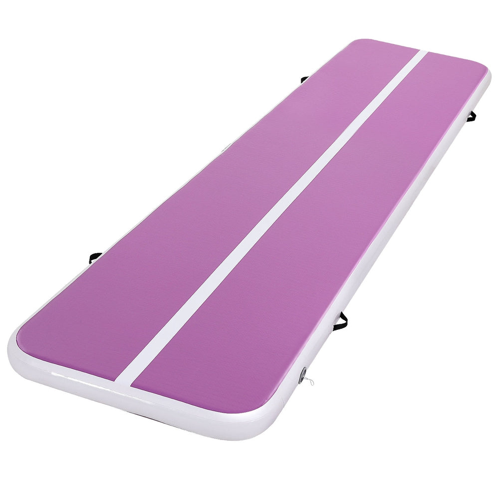 Everfit 4M Air Track Gymnastics Tumbling Exercise Yoga Mat W/ Pump Inflatable Purple-0