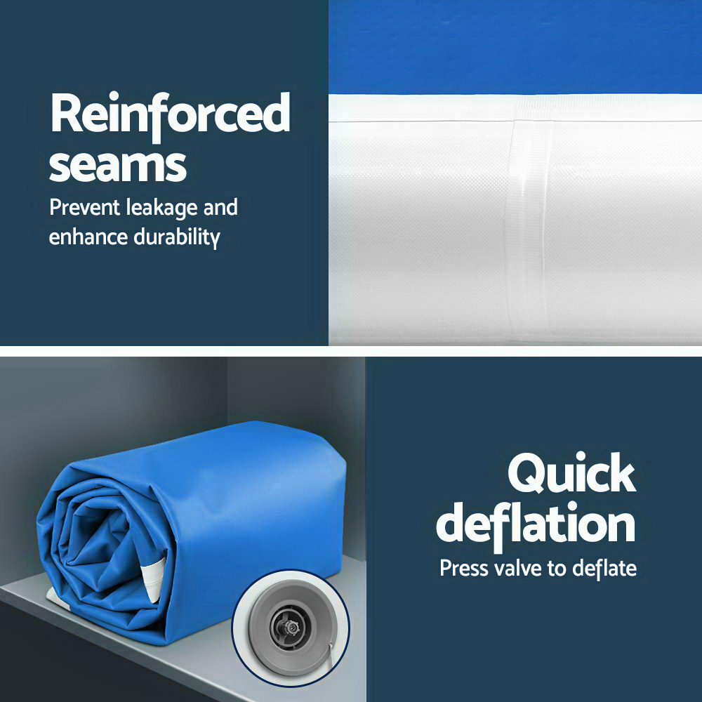 5m x 1m Inflatable Air Track Mat 20cm Thick Gymnastic Tumbling Blue And White-5