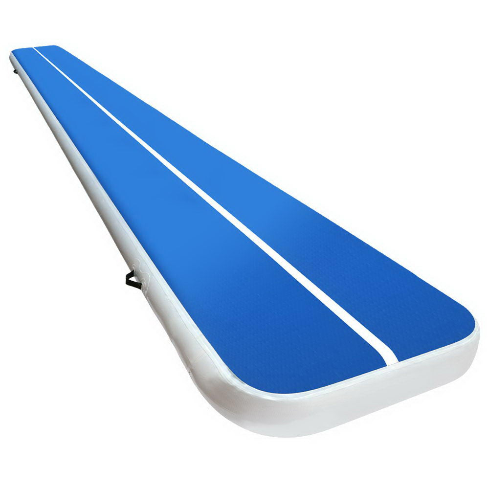 6m x 1m Inflatable Air Track Mat 20cm Thick Gymnastic Tumbling Blue And White-0