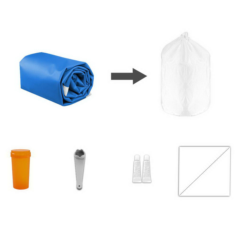 Everfit 6X1M Inflatable Air Track Mat 20CM Thick with Pump Tumbling Gymnastics Blue-2