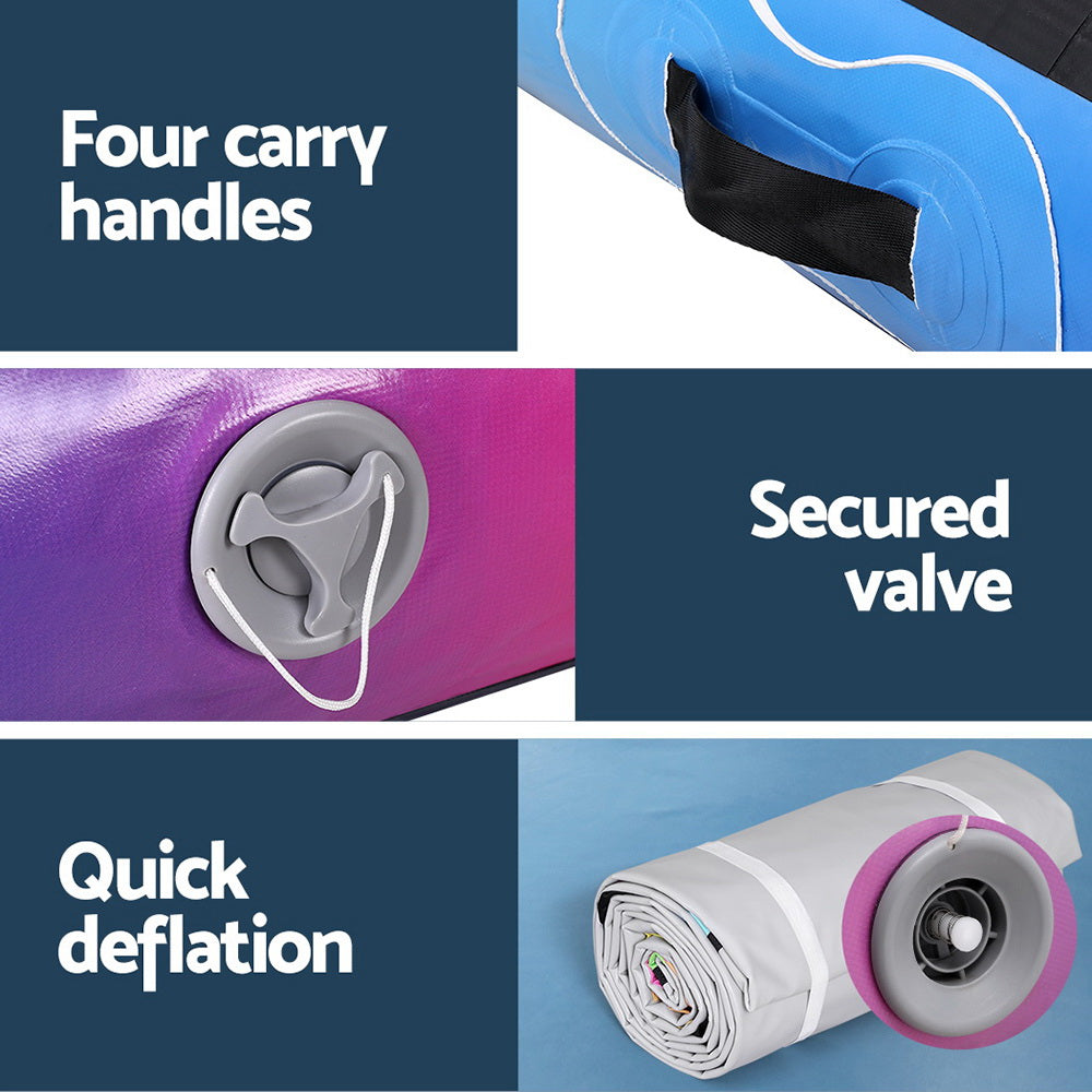 Everfit 6M Air Track Mat Inflatable Gymnastics Tumbling Mat W/ Pump Colourful-5