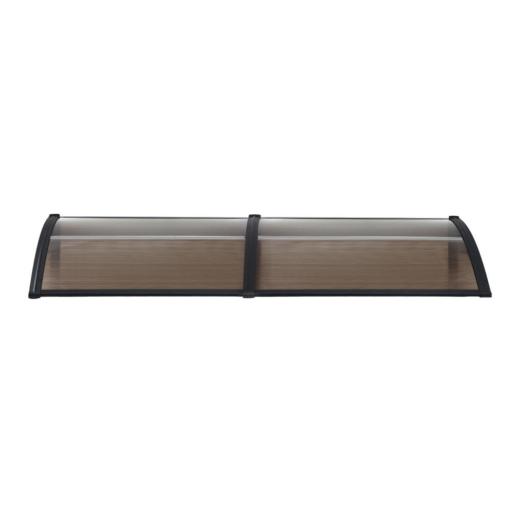 Instahut Window Door Awning 0.8mx2m Brown-2