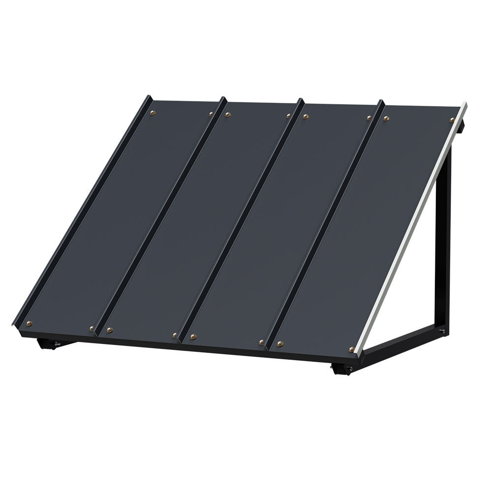 Instahut Window Door Awning Canopy 1mx1.2m Black Metal Frame-3