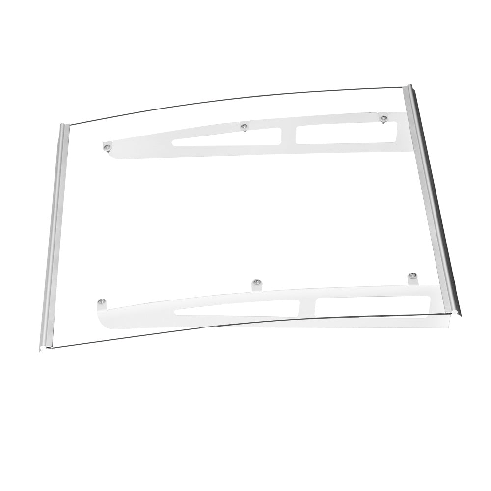 Instahut Window Door Awning Canopy 1mx1m Transparent Solid Sheet Aluminum Frame-2