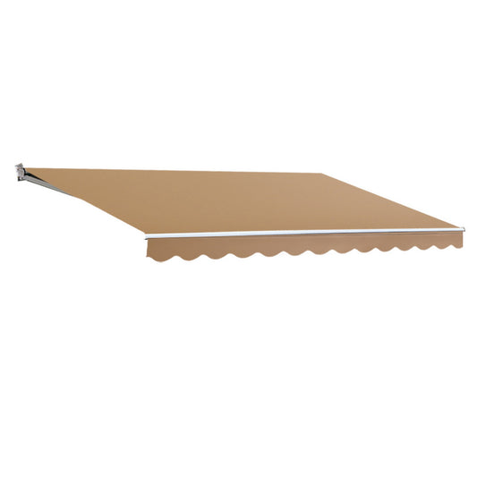 Instahut Retractable Folding Arm Awning Manual Sunshade 2.5Mx2M Beige-0