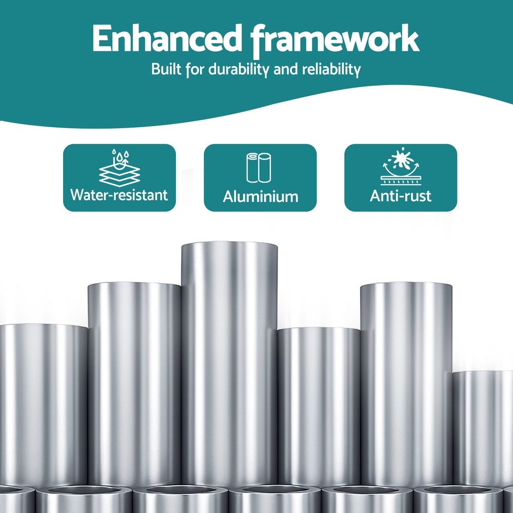 Instahut Retractable Folding Arm Awning Manual Sunshade 3M X 2M Grey-3