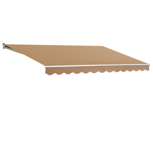 Instahut Retractable Folding Arm Awning Manual Sunshade 4Mx3M Beige-0