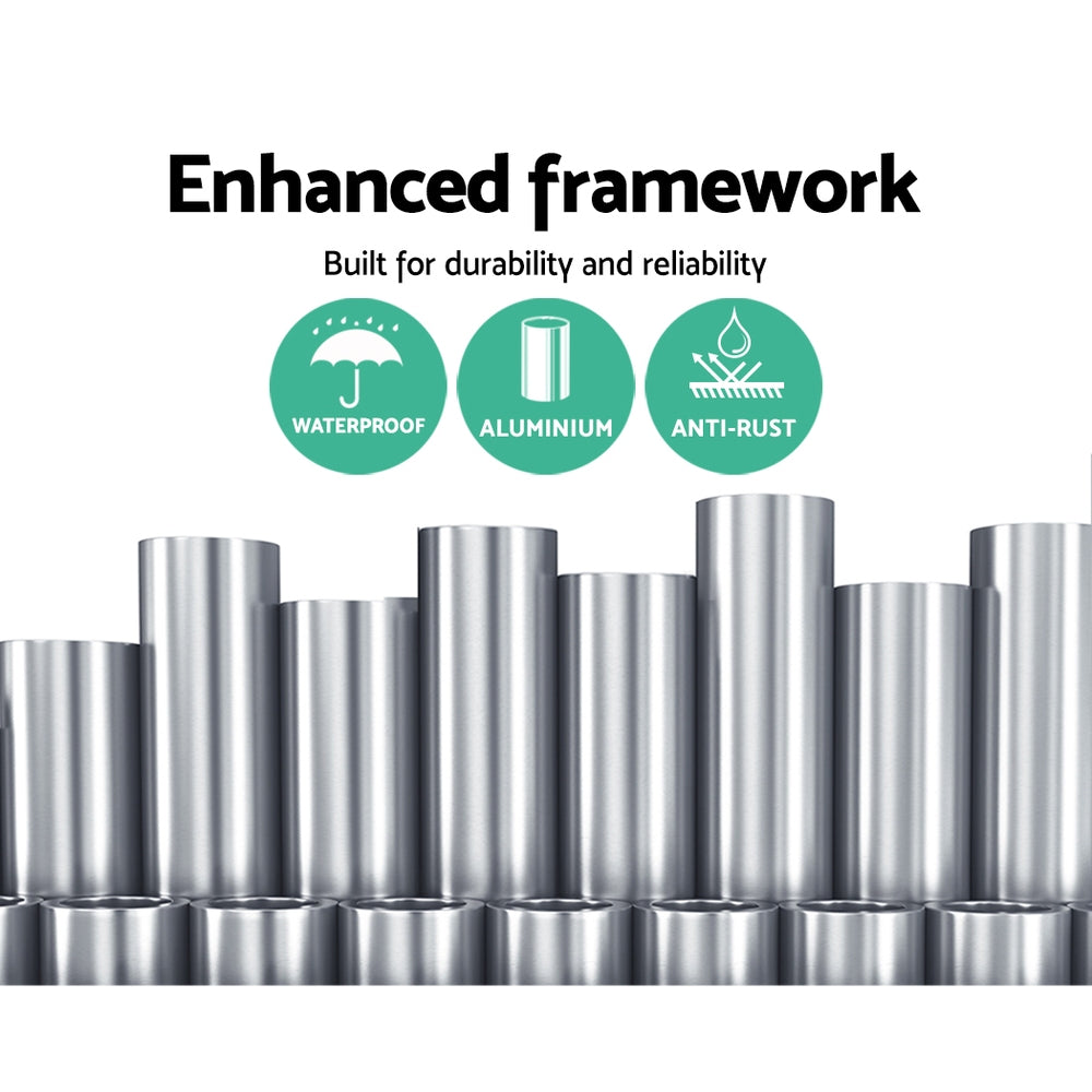 Instahut Retractable Folding Arm Awning Motorised Sunshade 3Mx2.5M Grey-2