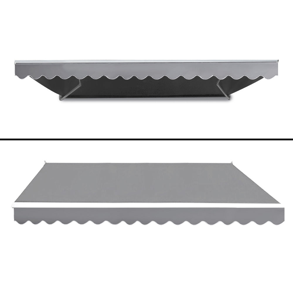 Instahut Retractable Folding Arm Awning Motorised Sunshade 4Mx2.5M Pearl Grey-2