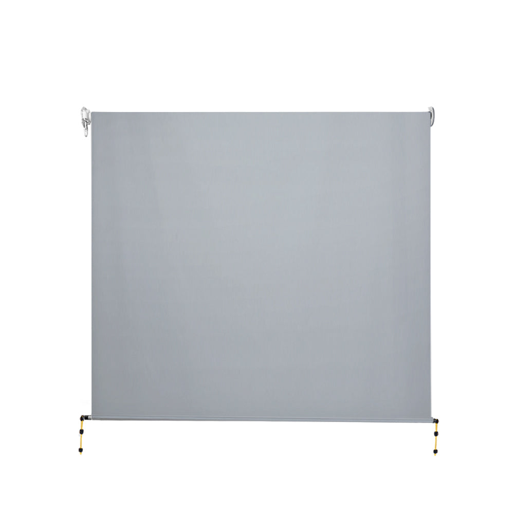 Instahut Outdoor Blinds Light Filtering Roll Down Awning Shade 3X2.5M Grey-2