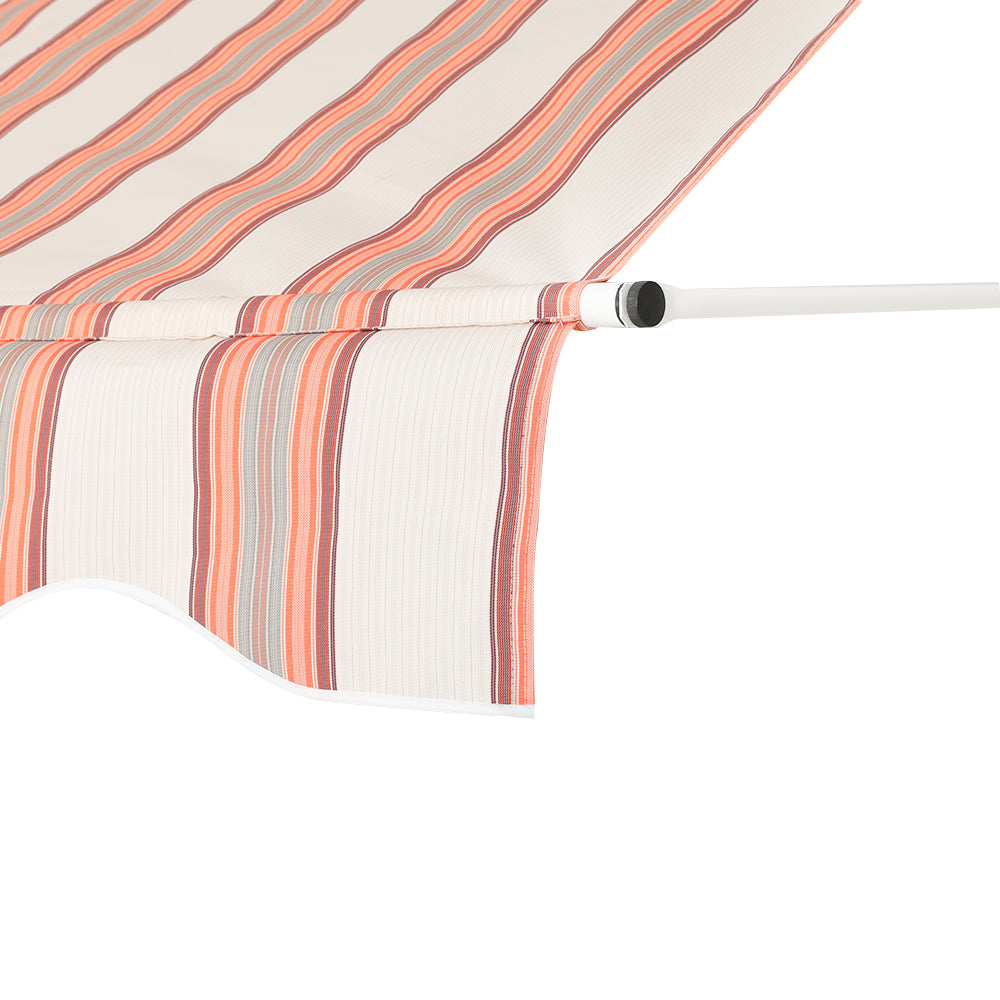 Instahut Window Fixed Pivot Arm Awning Outdoor Door Canopy 2X1.8M Beige/Brown-3