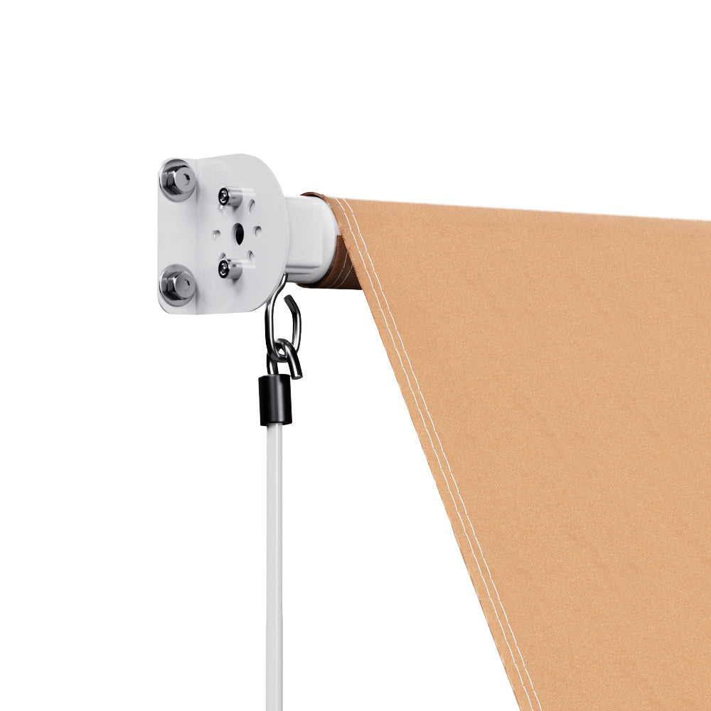 Instahut Window Fixed Pivot Arm Awning Outdoor Retractable Canopy 2.1X2.1M Beige-2