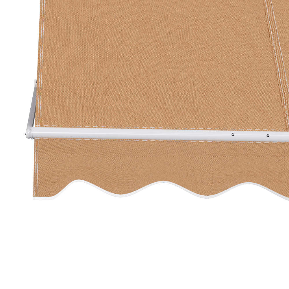 Instahut Window Fixed Pivot Arm Awning Outdoor Retractable Canopy 2.1X2.1M Beige-3