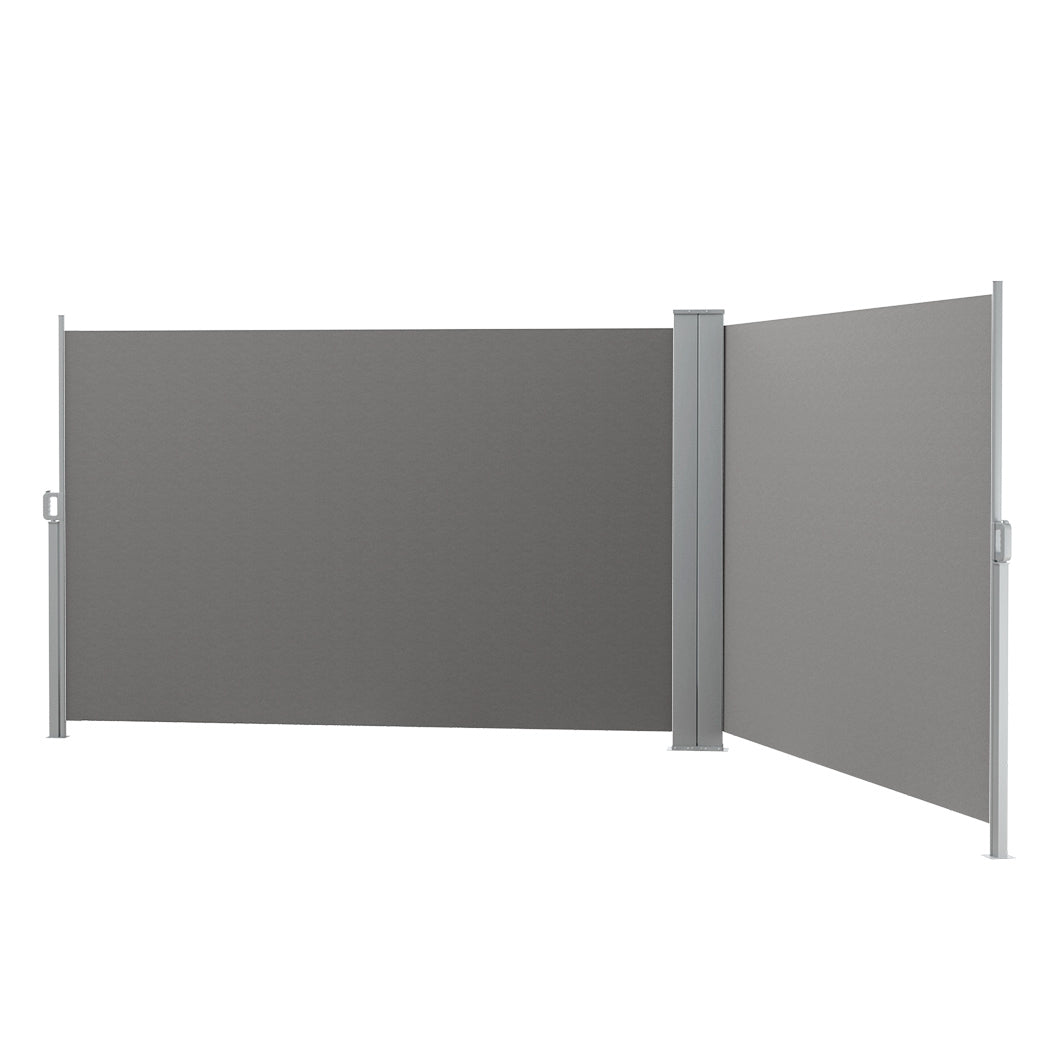 Instahut Side Awning Sun Shade Outdoor Retractable Privacy Screen 1.8X6M Grey-0