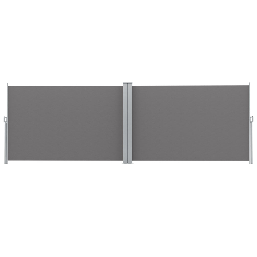 Instahut Side Awning Sun Shade Outdoor Retractable Privacy Screen 1.8X6M Grey-2