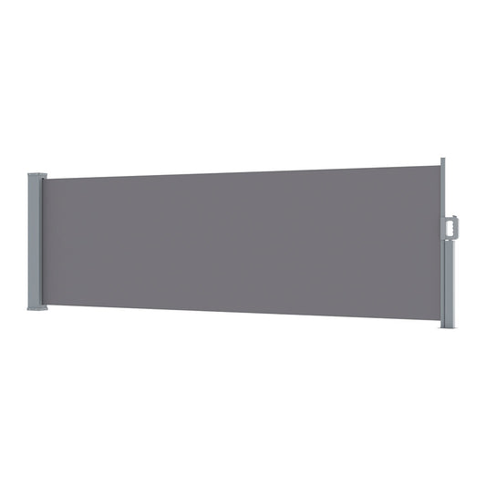 Instahut Side Awning Sun Shade Outdoor Blinds Retractable Screen 1X3M Grey-0