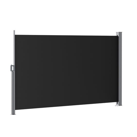 Instahut Side Awning Sun Shade Outdoor Retractable Privacy Screen 1.8X3M Black-0