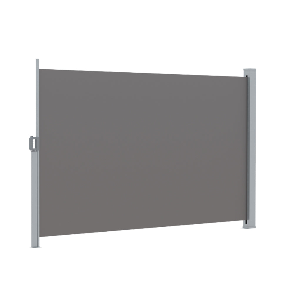 Instahut Side Awning Sun Shade Outdoor Retractable Privacy Screen 1.8X3M Grey-2