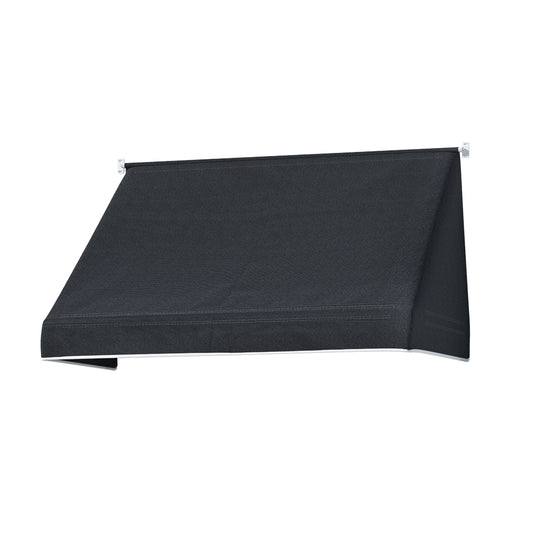 Instahut Window Door Awning 1.2mx0.6mx0.6m Black Polyester Fabric Steel Frame-0