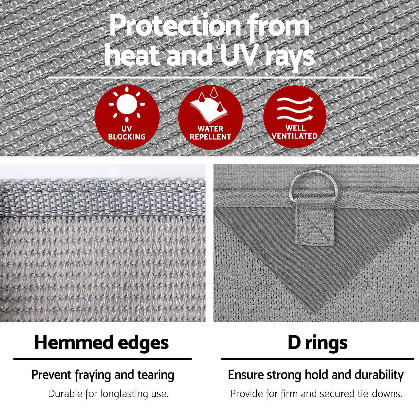 Weisshorn 12ft Caravan Awning Fabric & Privacy Screen RV Roll Out Sun Shade 3.4M