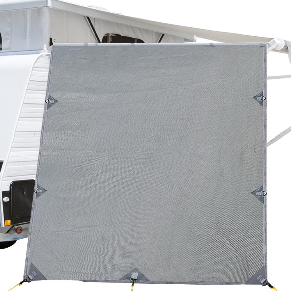 Caravan Privacy Screen Roll Out Awning 2.1x1.8M Sun Shade Pop Top End Wall Grey-0