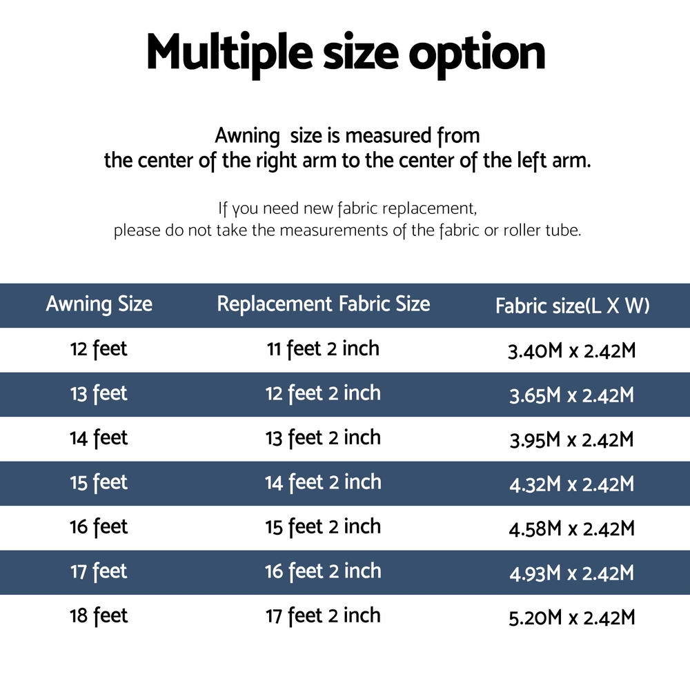 Weisshorn 16ft Caravan Awning RV Replacement Fabric 4.58M x 2.42M-6