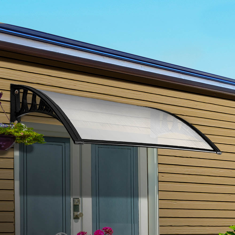 Instahut Window Door Awning 1mx1m Transparent Panel-0